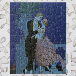 Vintage-Art-Déco-Neuvermählte, Oui von George Barb Puzzle