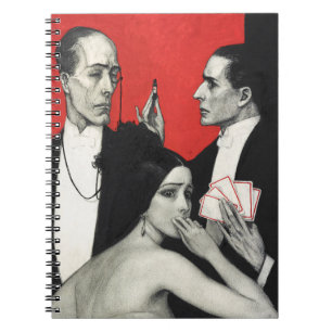 Vintage Art Deco Noir Mystery Poker Benda Kunst Notizblock