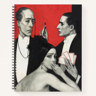Vintage Art Deco Noir Mystery Poker Benda Kunst Notizbuch