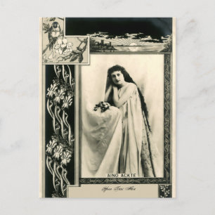 Vintage Art Deco oder Nouveau-Fotorahmenvorlage Feiertagspostkarte