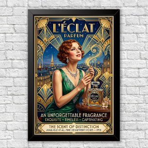 Vintage Art Deco Parfümwerbeposter Poster