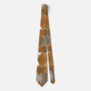 Vintage Art Deco Pochoir Jazz Braune Geometrische  Krawatte