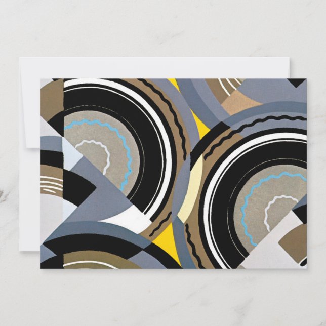 Vintage Art Deco Pochoir Jazz Geometrische Formen (Vorderseite)