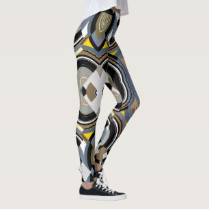 Vintage Art Deco Pochoir Jazz Geometrische Formen Leggings