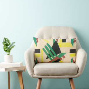 Vintage Art Deco Pochoir Jazz Geometrische Formen Lendenkissen