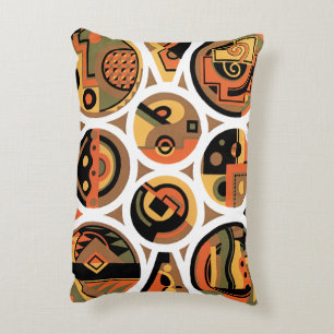 Vintage Art Deco Pochoir Jazz geometrische Kreise Zierkissen