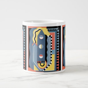 Vintage Art Deco Pochoir Jazz geometrische Muster Jumbo-Tasse