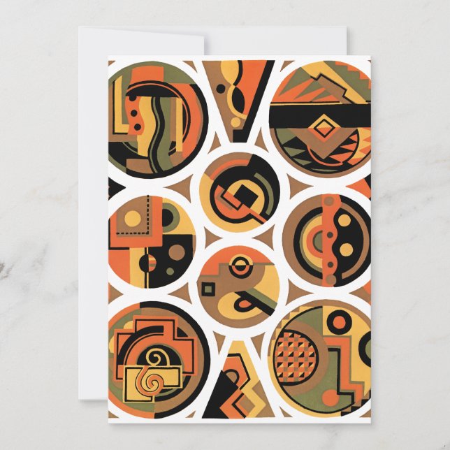 Vintage Art Deco Pochoir Jazz Geometrische Zirkel (Vorderseite)