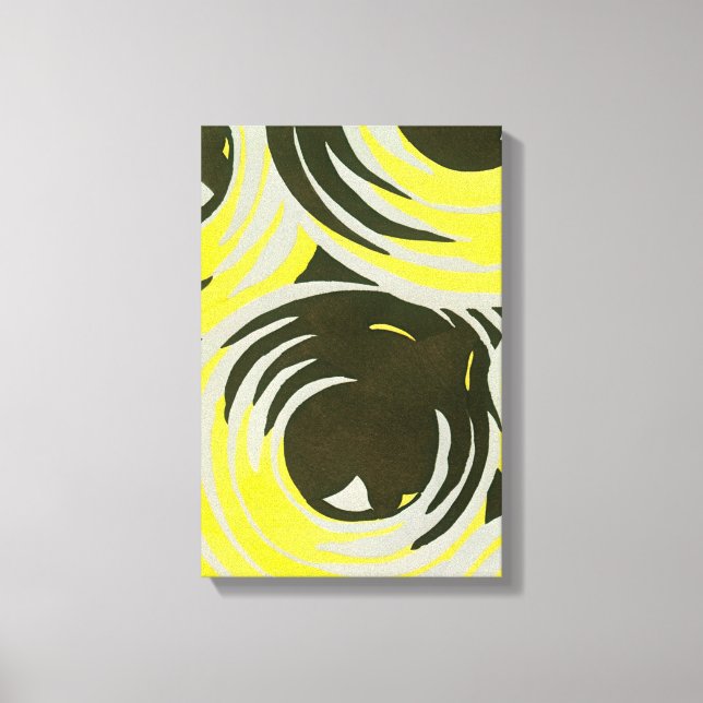 Vintage Art Deco Pochoir Jazz Geometrische Zirkel Leinwanddruck (Vorderseite)