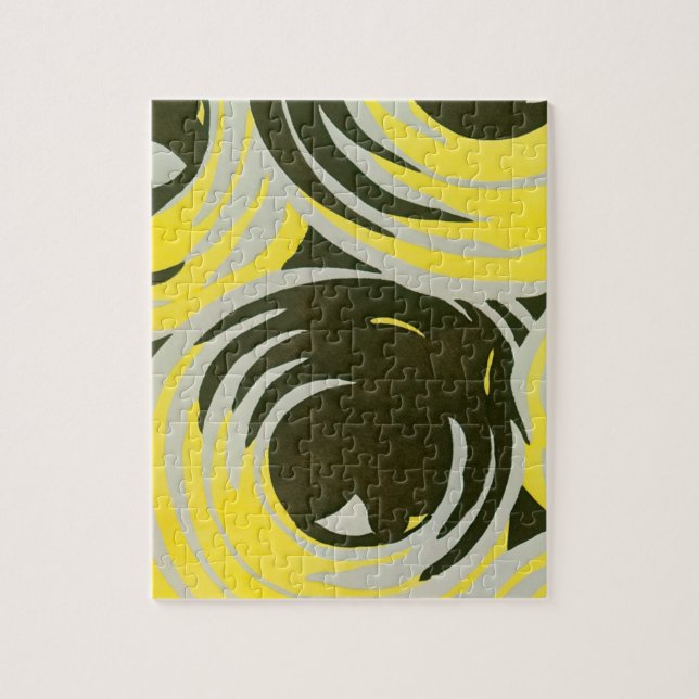 Vintage Art Deco Pochoir Jazz Geometrische Zirkel Puzzle (Vertikal)