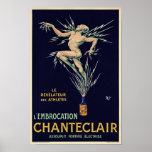 Vintage Art Deco Poster<br><div class="desc">Ein Reproduktionsdruck eines Art-Déco-Posters aus den 1910er Jahren,  das die Weinmarke "Chanteclair" fördert. Sehr selten,  sachgerecht restauriert.</div>