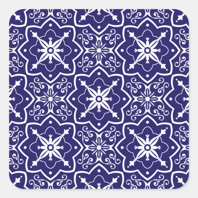 Vintage Art Deco Quadratischer Aufkleber (Vorderseite)
