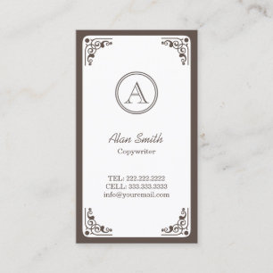 Vintage-Art-Deco-Rahmen-Kopierwriter Visitenkarte