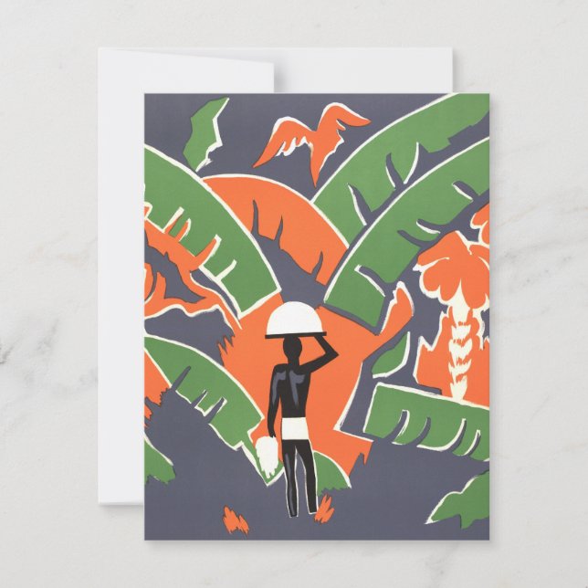 Vintage Art-Deco-Reise, Indianerin im afrikanische (Vorderseite)