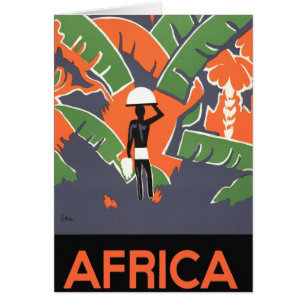 Vintage Art-Deco-Reise, Indianerin im afrikanische