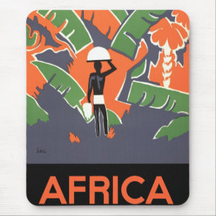 Vintage Art-Deco-Reise, Indianerin im afrikanische Mousepad