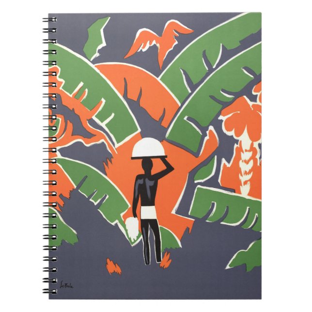 Vintage Art-Deco-Reise, Indianerin im afrikanische Notizblock (Vorderseite)