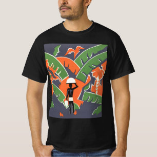 Vintage Art-Deco-Reise, Indianerin im afrikanische T-Shirt