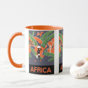 Vintage Art-Deco-Reise, Indianerin im afrikanische Tasse