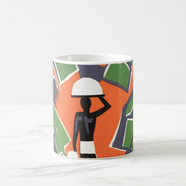 Vintage Art-Deco-Reise, Indianerin im afrikanische Tasse (Mittel)