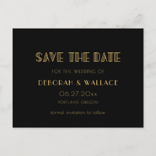 Vintage Art Deco Save-the-Date aus den 1920er Jahr Postkarte
