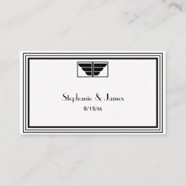 Vintage Art Deco Schwarz-weiß Frame #2 Escort Card Platzkarte