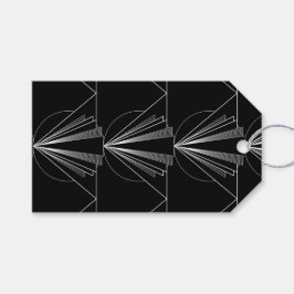 Vintage Art Deco Schwarz-Weiß-Geometrisch  Geschenkanhänger