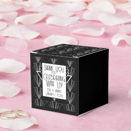 Vintage Art Deco Schwarz-Weiß Geometrisch  Geschenkschachtel