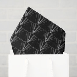 Vintage Art Deco Schwarz-Weiß-Geometrisch  Seidenpapier