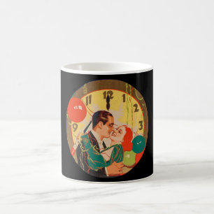 Vintage Art Deco Silvester-Kussuhr Kaffeetasse