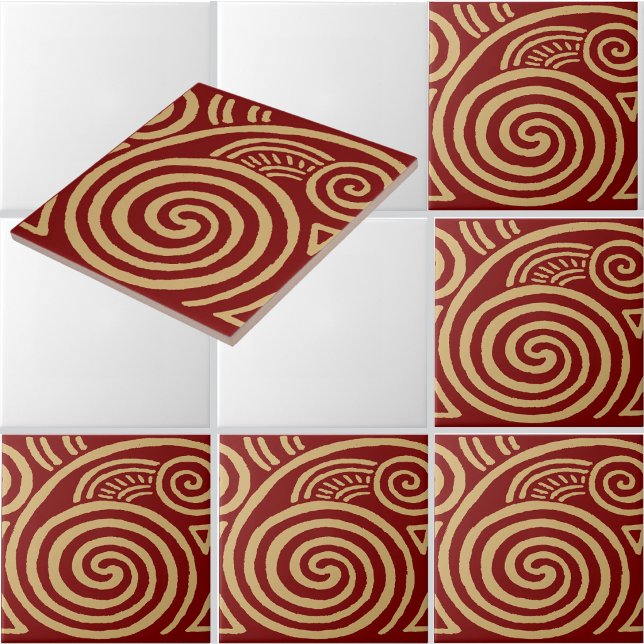 Vintage Art Deco Spiralfriesmuster Fliese (Von Creator hochgeladen)