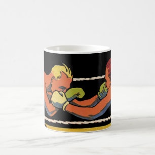 Vintage Art Deco Sport Boxen, Boxer beim Schlagen Tasse