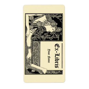 Vintage-Art-Déco-Stil Ex Libris Vorlage