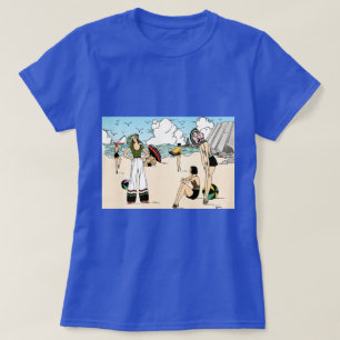 Vintage-Art-Déco-Strandillustration 1920er Küste T-Shirt