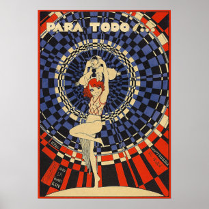 Vintage-Art-Deco-Tänzer-Plakat – Rothaarige der 19 Poster