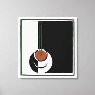 Vintage Art Deco, Tasse Kaffee mit Dampf Leinwanddruck