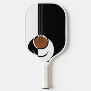 Vintage Art Deco, Tasse Kaffee mit Dampf Pickleball Schläger