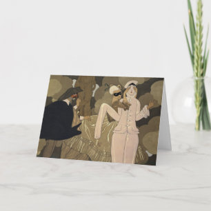 Vintage Art Deco, Überraschung von George Barbier Karte