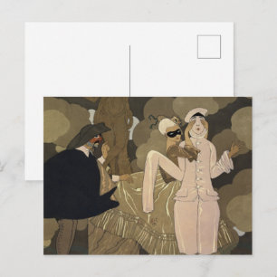 Vintage Art Deco, Überraschung von George Barbier Postkarte