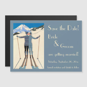 Vintage Art Deco, Verliebte im Schnee - Termin vor Magneteinladung