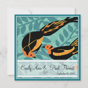 Vintage Art Deco Vogel Save the Date