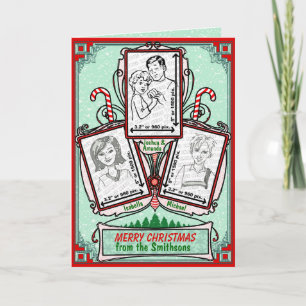Vintage-Art-Deco-Weihnachten-Dreifotobild Feiertagskarte