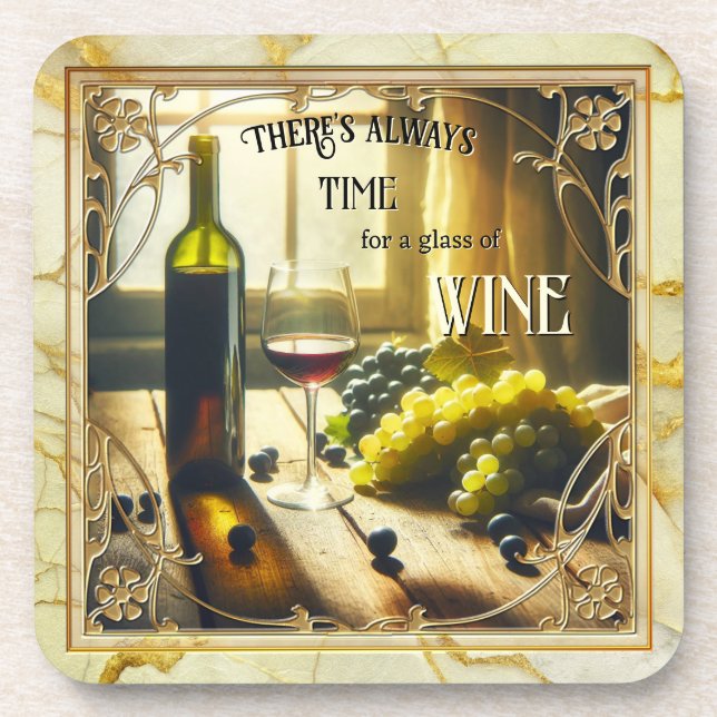Vintage-Art-Déco-Weinuntersetzer für Rotwein Getränkeuntersetzer (Vorderseite)