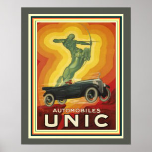 Vintage Art-Deco-Werbung für unic Automobiles 16 x Poster