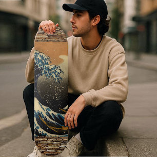 Vintage Art Die Große Welle Japanischer Künstler O Skateboard