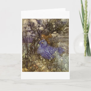 Vintage Art - Eine Fee in Blau, Karte