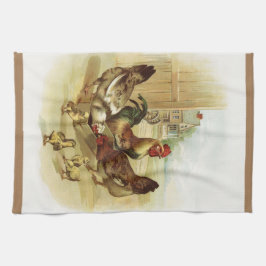 Vintage Art Farm Hühner Geschirrtuch