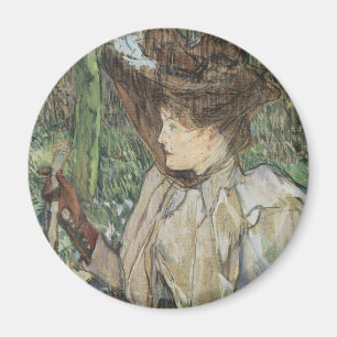 Vintage Art, Frau mit Handschuhen von Toulouse Lau Magnet