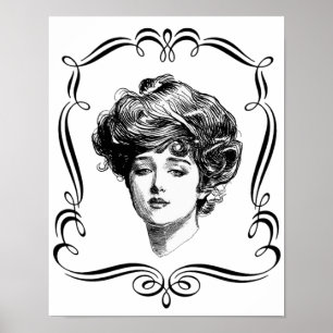 Vintage Art Gibson Girl Poster