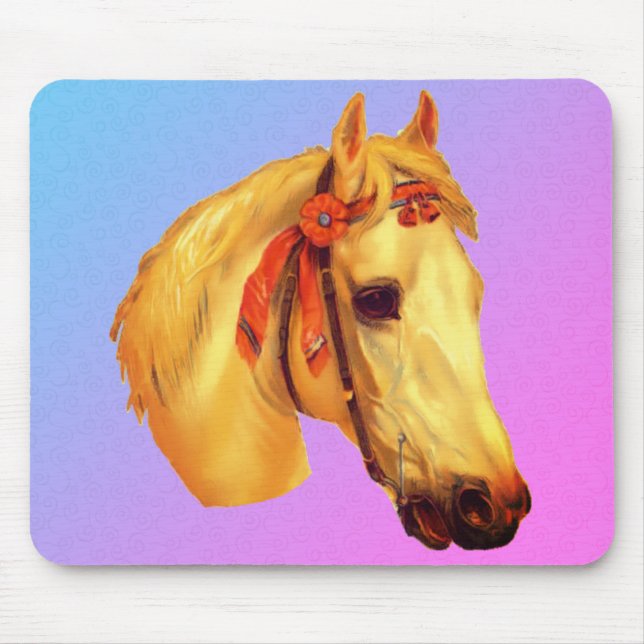 Vintage Art Horse Head Drawing Mousepad (Vorne)
